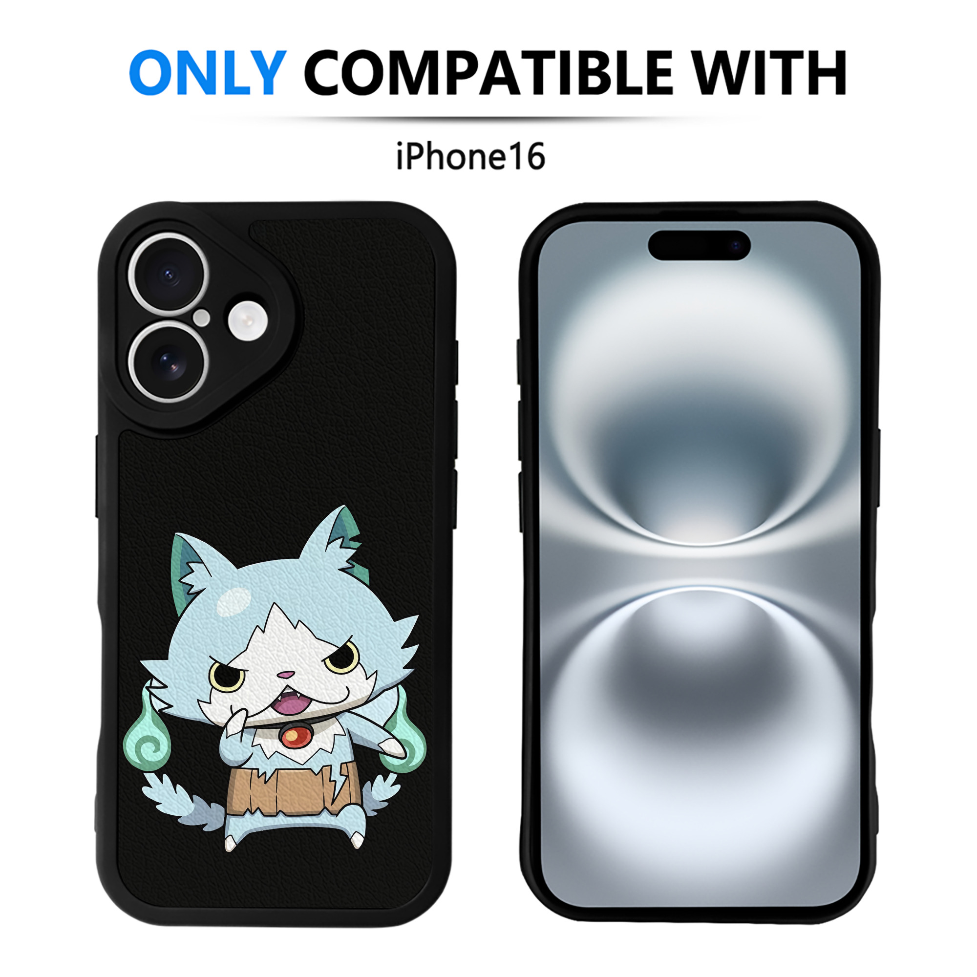 （画像用） 妖怪ウォッチ Yo-kai Watch 【iPhone 16シリーズ対応】シリコンスマホケース（レザー調） 材質：シリコン